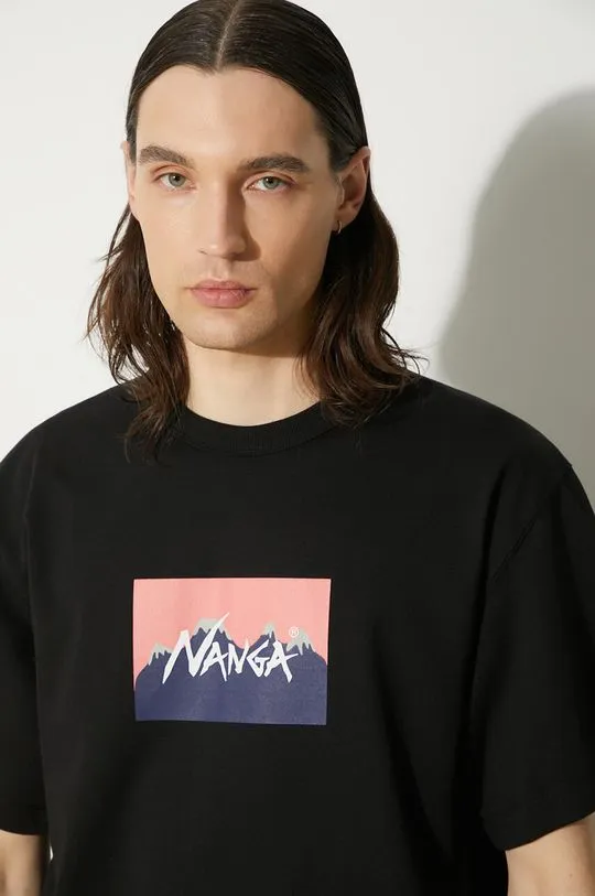 Nanga t-shirt Nanga × Jerry Ukai Eco Hybrid Nanga Logo Tee men’s black color with a print NW2411.1G805.C