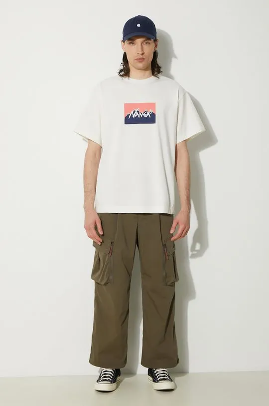 Nanga t-shirt Nanga × Jerry Ukai Eco Hybrid Nanga Logo Tee men’s white color with a print NW2411.1G805.C