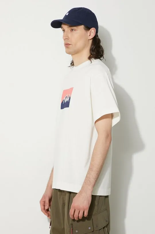 Nanga t-shirt Nanga × Jerry Ukai Eco Hybrid Nanga Logo Tee men’s white color with a print NW2411.1G805.C