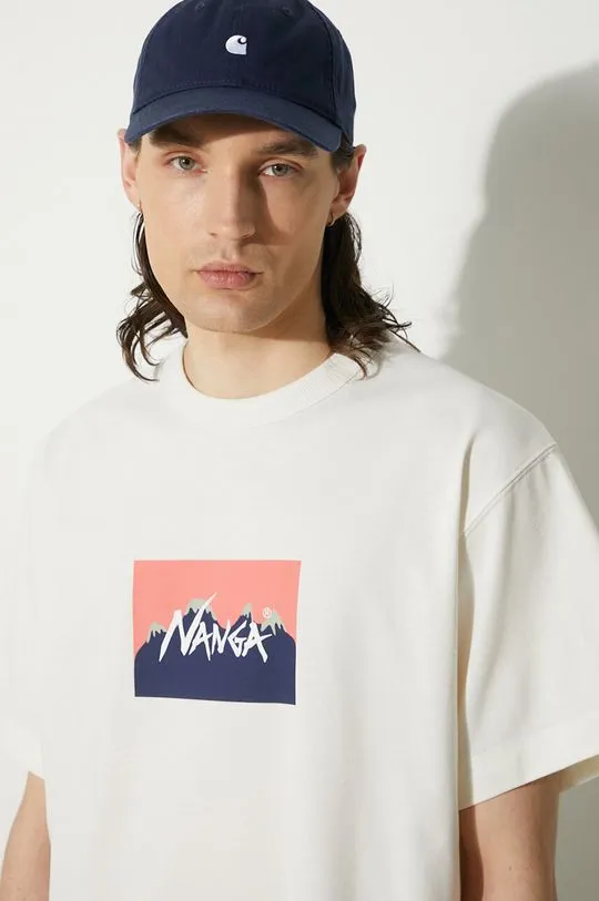 Nanga t-shirt Nanga × Jerry Ukai Eco Hybrid Nanga Logo Tee men’s white color with a print NW2411.1G805.C