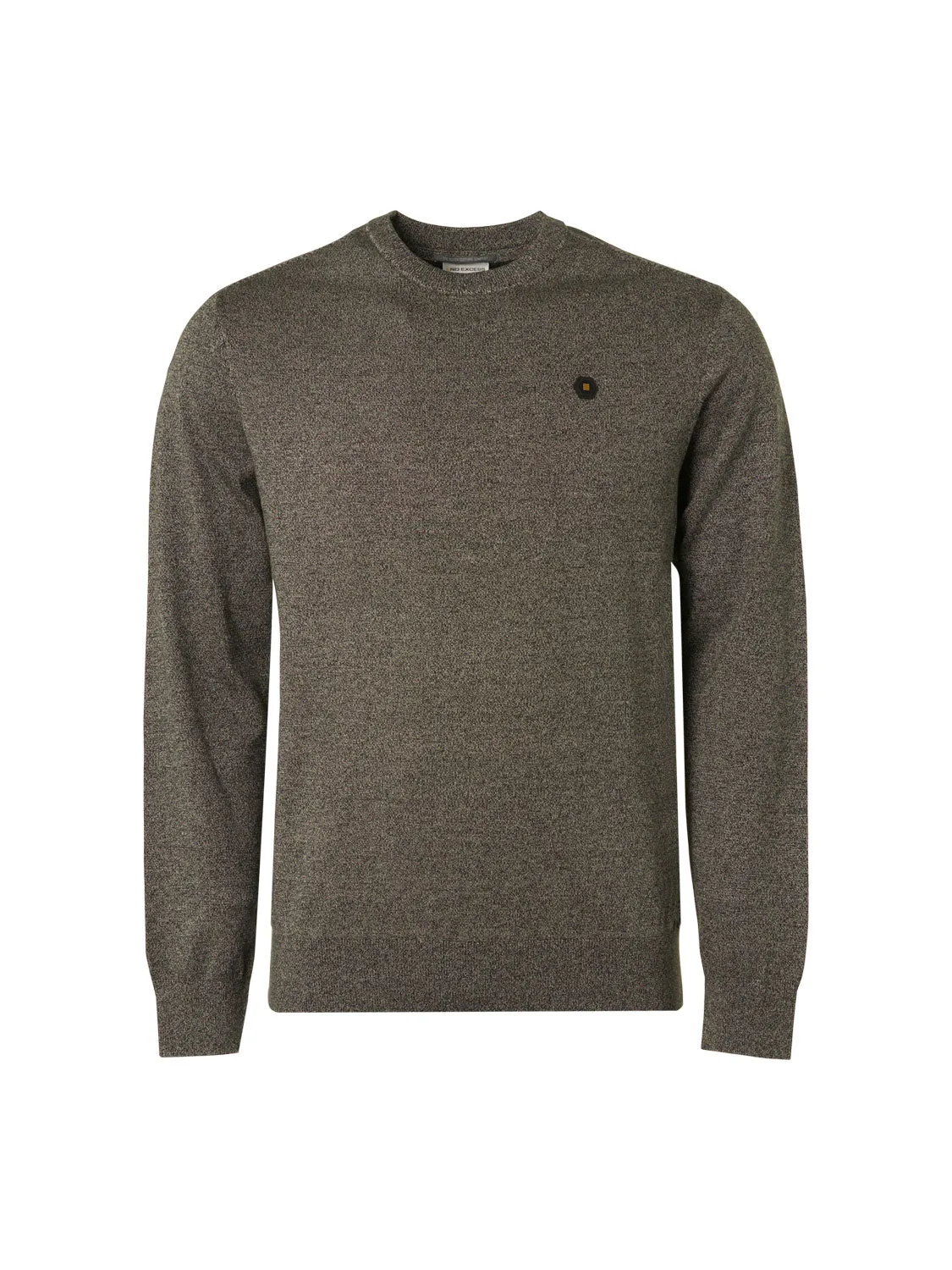 No Excess - Crewneck Melange Pullover - Stone or Caramel: Fashionable Crewneck Melange Pullover in Stone or Caramel by No Excess