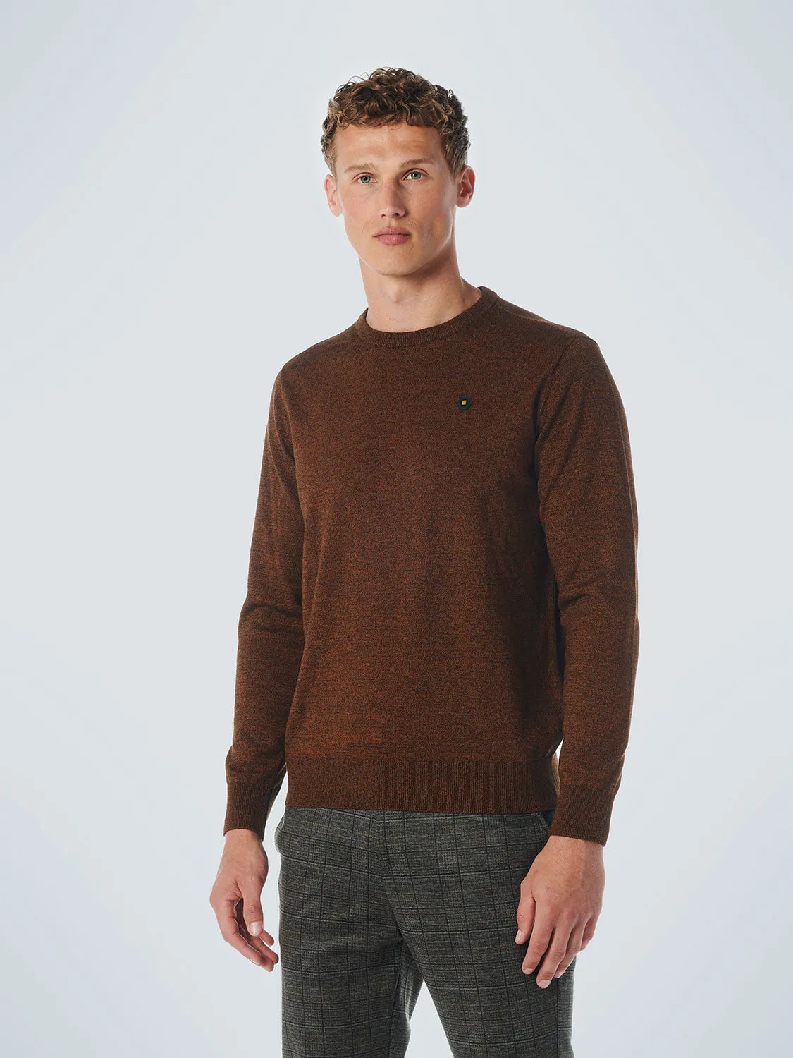 No Excess - Crewneck Melange Pullover - Stone or Caramel: Fashionable Crewneck Melange Pullover in Stone or Caramel by No Excess