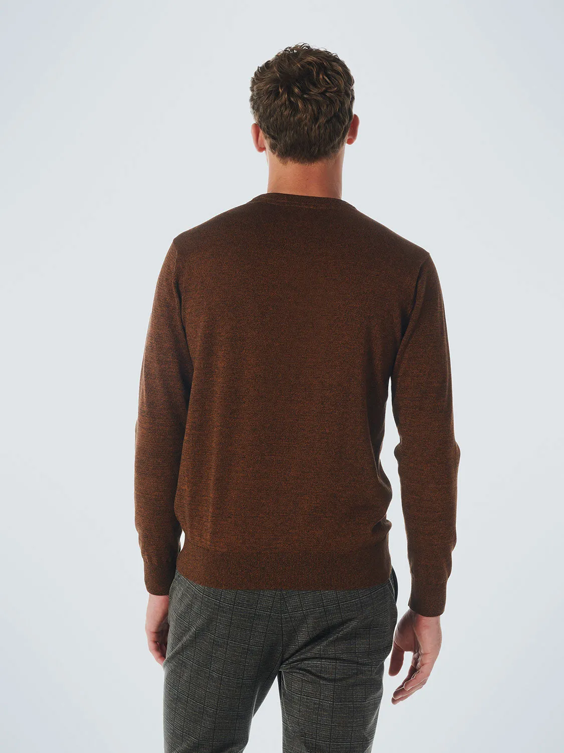 No Excess - Crewneck Melange Pullover - Stone or Caramel: Fashionable Crewneck Melange Pullover in Stone or Caramel by No Excess