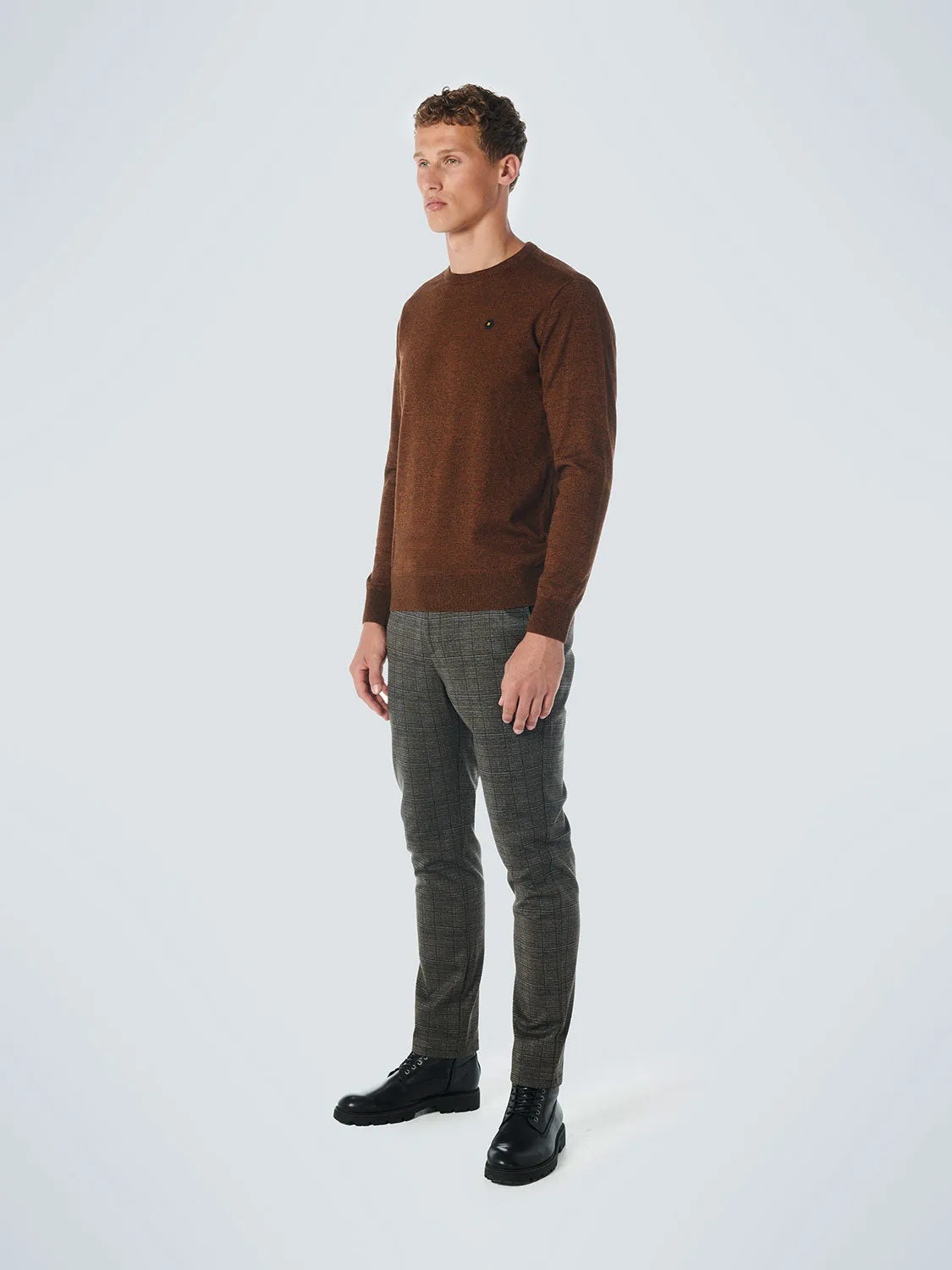 No Excess - Crewneck Melange Pullover - Stone or Caramel: Fashionable Crewneck Melange Pullover in Stone or Caramel by No Excess