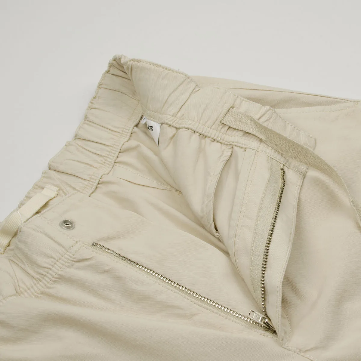 Norse Projects twill pants, Oatmeal color - Ezra Light option.