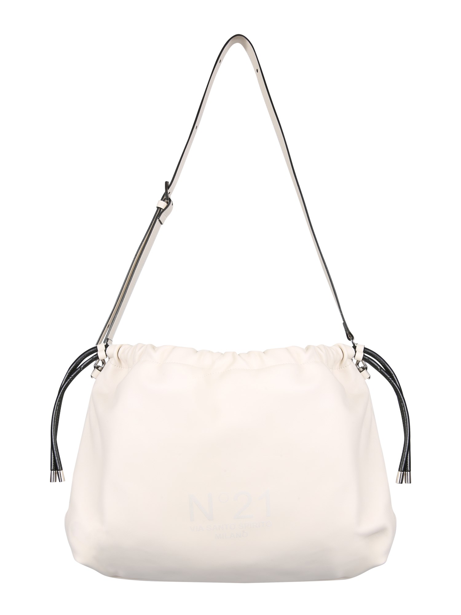 N°21    EVA FAUX LEATHER SHOULDER BAG WITH VIA SANTO SPRITO LOGO PRINT