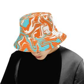 Orange Blue and White Oil Spill Bucket Hat