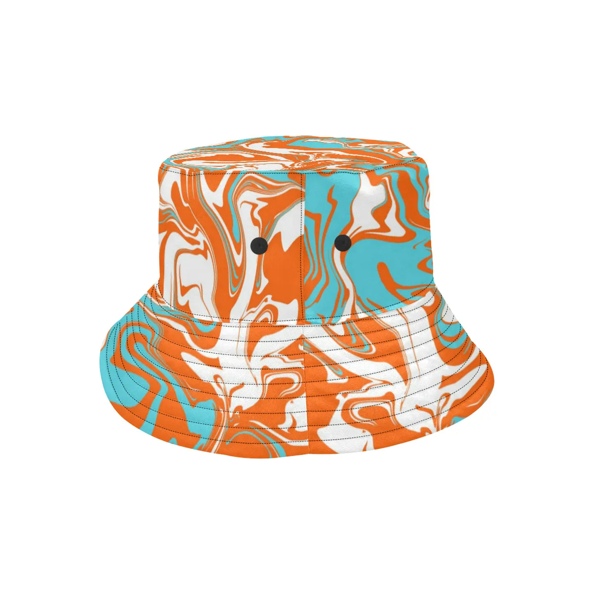 Orange Blue and White Oil Spill Bucket Hat