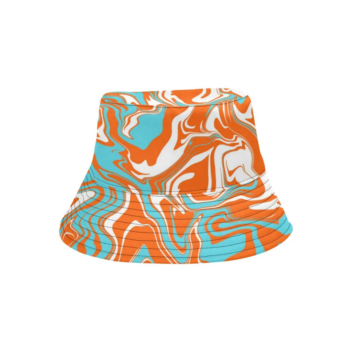 Orange Blue and White Oil Spill Bucket Hat