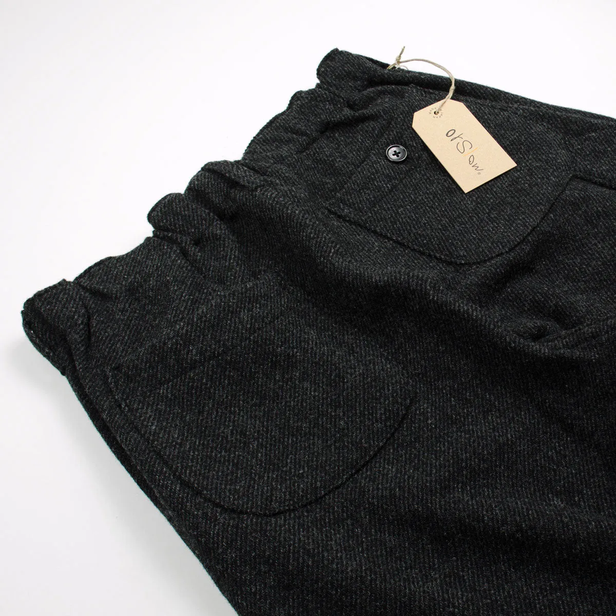 orSlow French work pants, charcoal gray merino wool twill