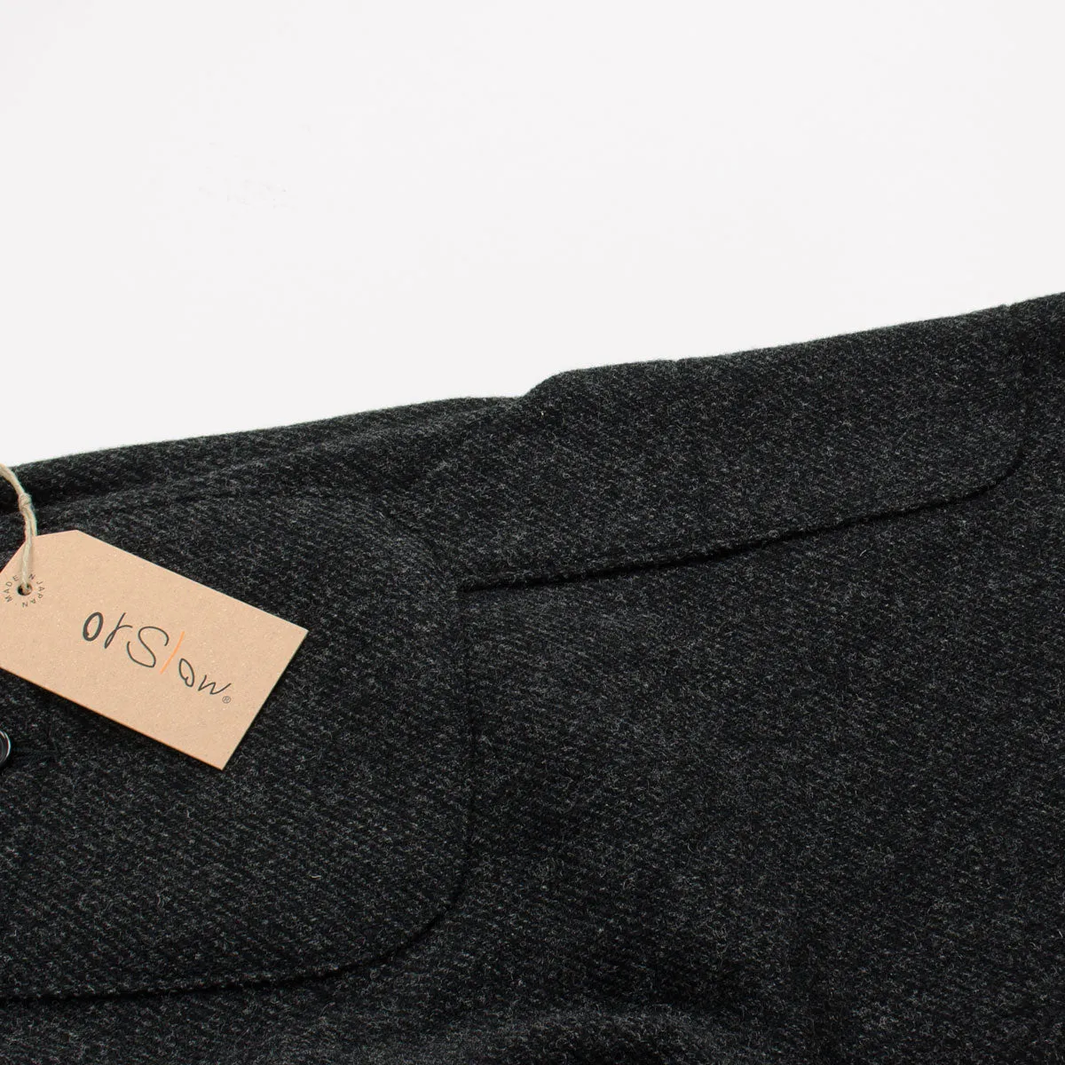 orSlow French work pants, charcoal gray merino wool twill