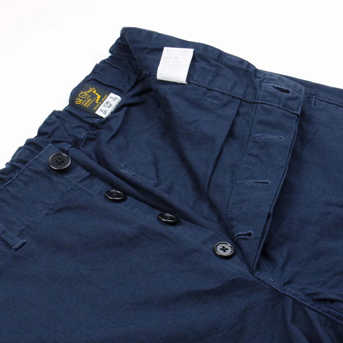 orSlow French Work Pants Navy Herringbone Twill - Buy Online