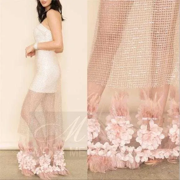 Paris Feather Sequin Gown - Shop Now