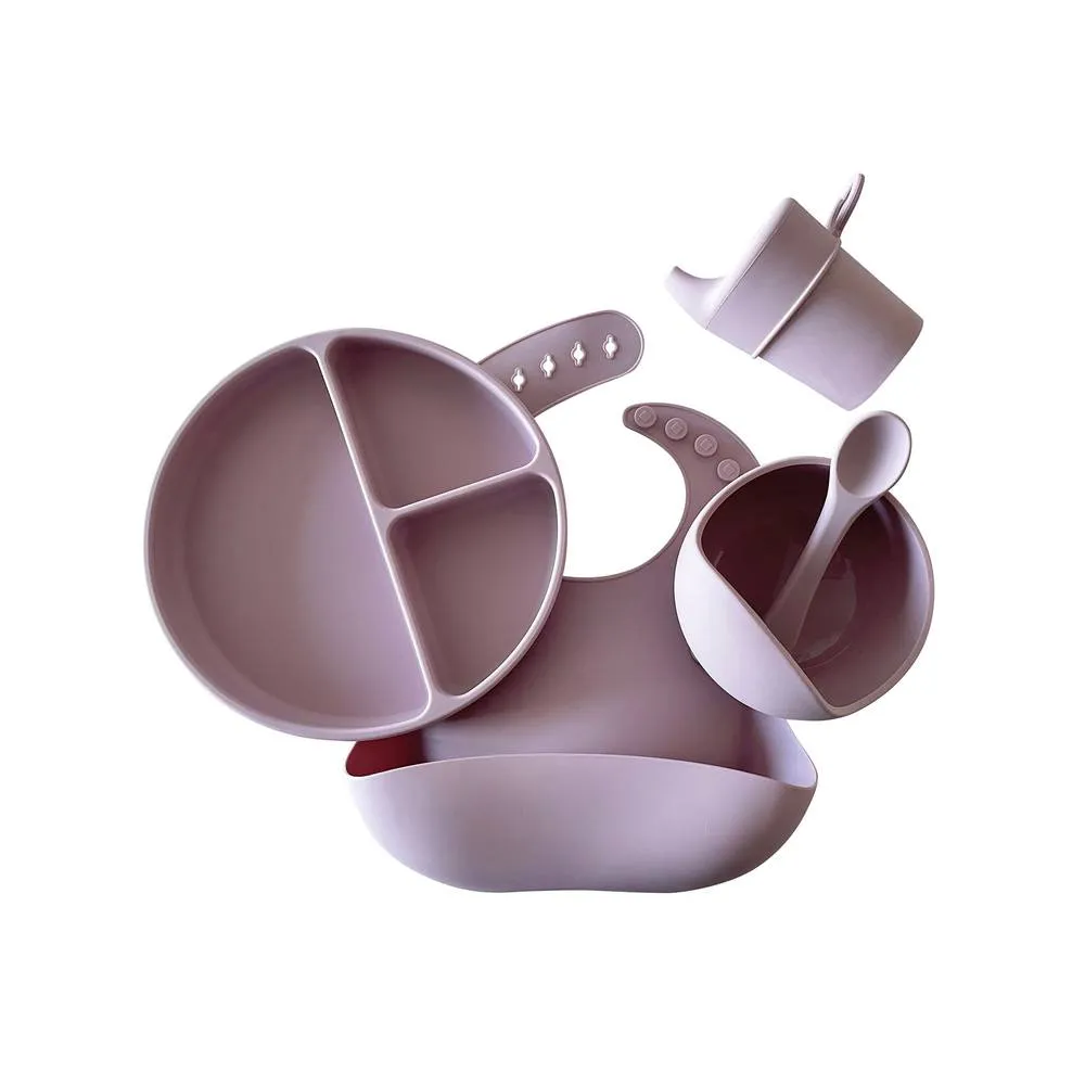 Periwinkle Silicone Baby Feeding Set