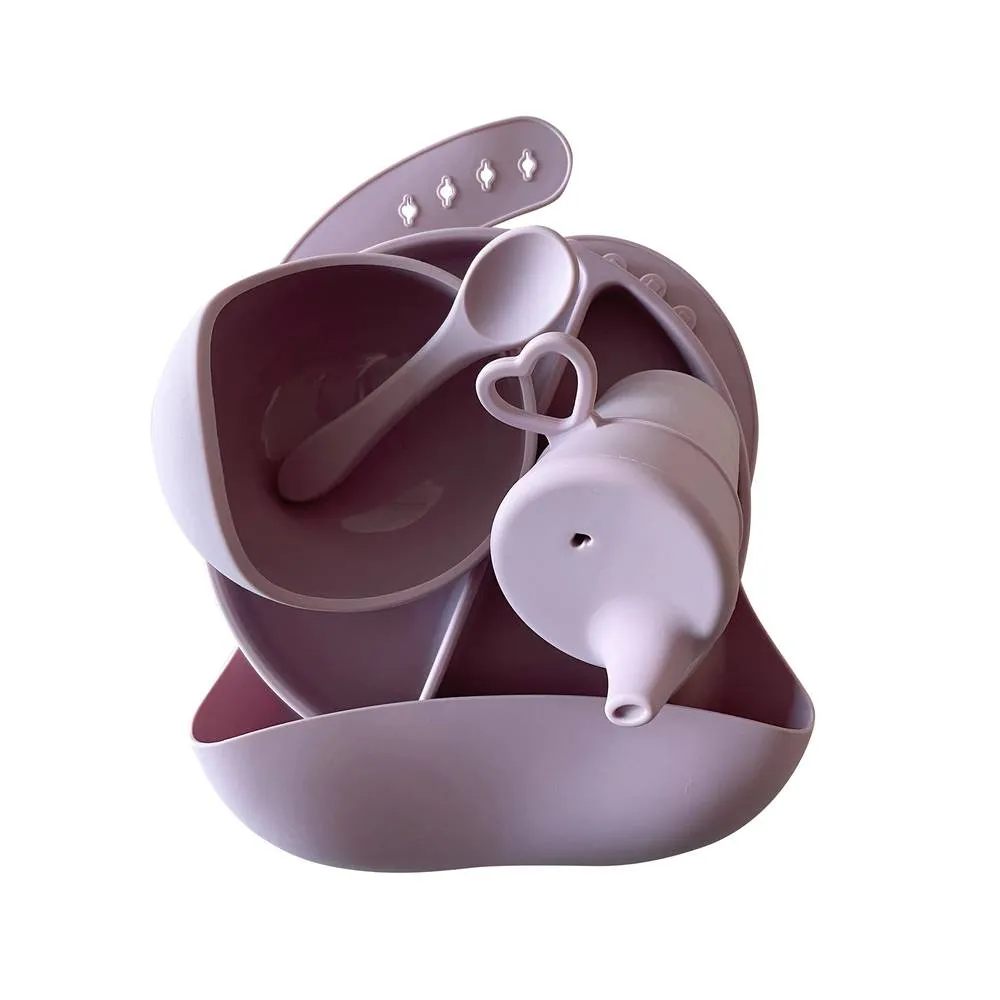 Periwinkle Silicone Baby Feeding Set