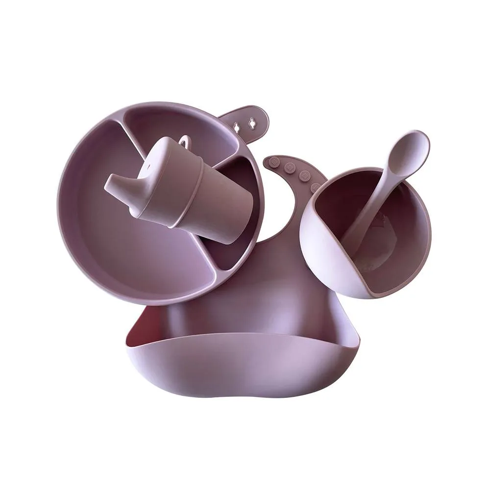 Periwinkle Silicone Baby Feeding Set