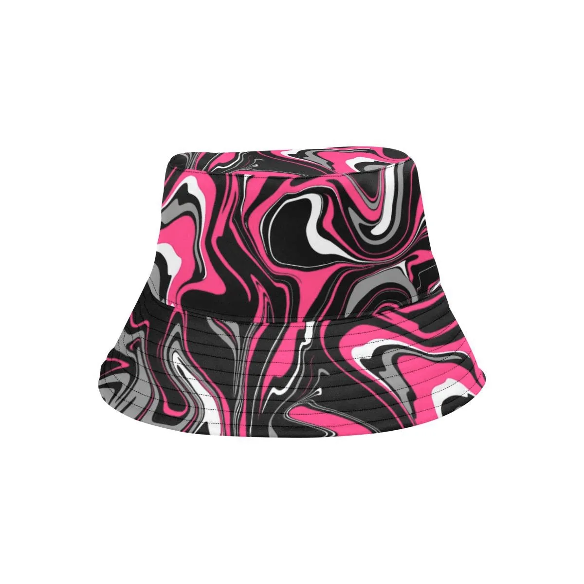 Pink Neon Rave Bucket Hat | UV Reactive and Blacklight Responsive