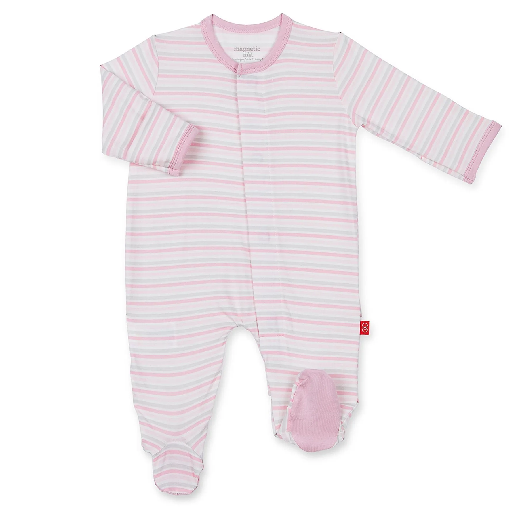 Pink Stripe Travel Magnetic Baby Onesie