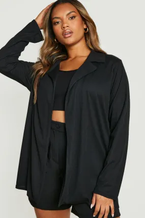 Plus Textured Rib Blazer