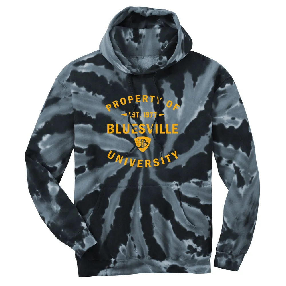 Property of Bluesville University Tie Dye Pullover Hoodie (Unisex)