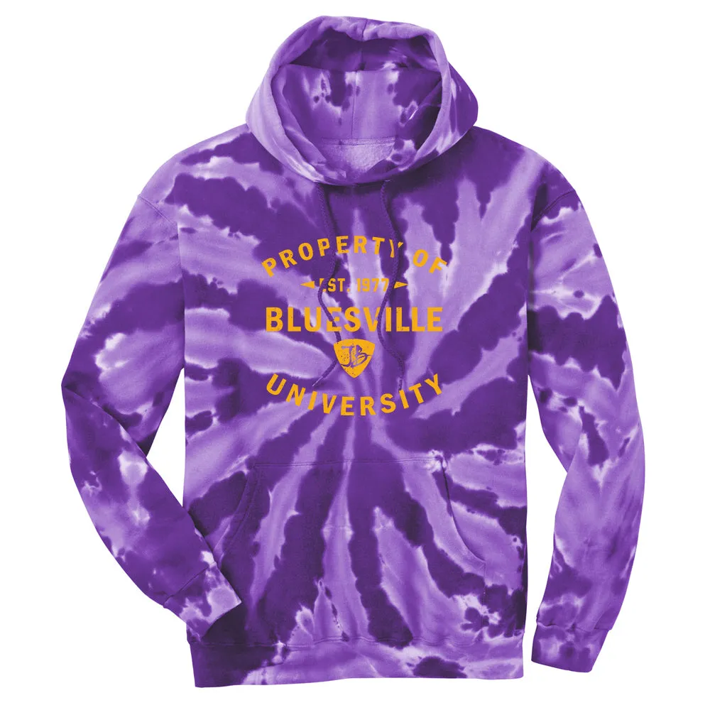 Property of Bluesville University Tie Dye Pullover Hoodie (Unisex)