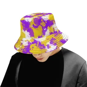 Purple and Gold Splatter Paint Bucket Hat