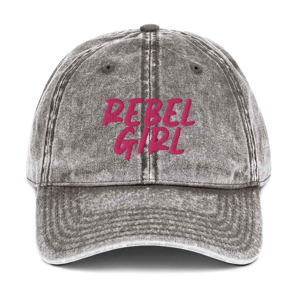 REBEL GIRL Vintage Cotton Baseball Hat