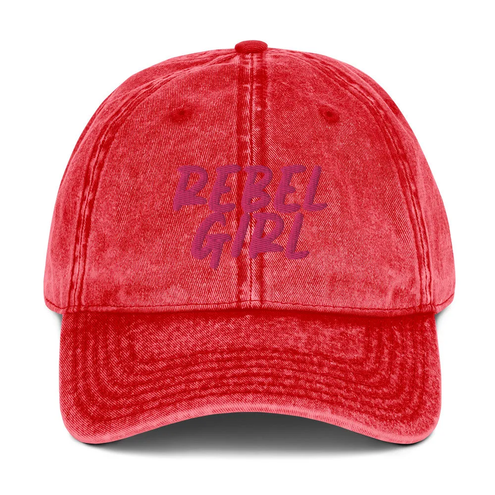 REBEL GIRL Vintage Cotton Baseball Hat