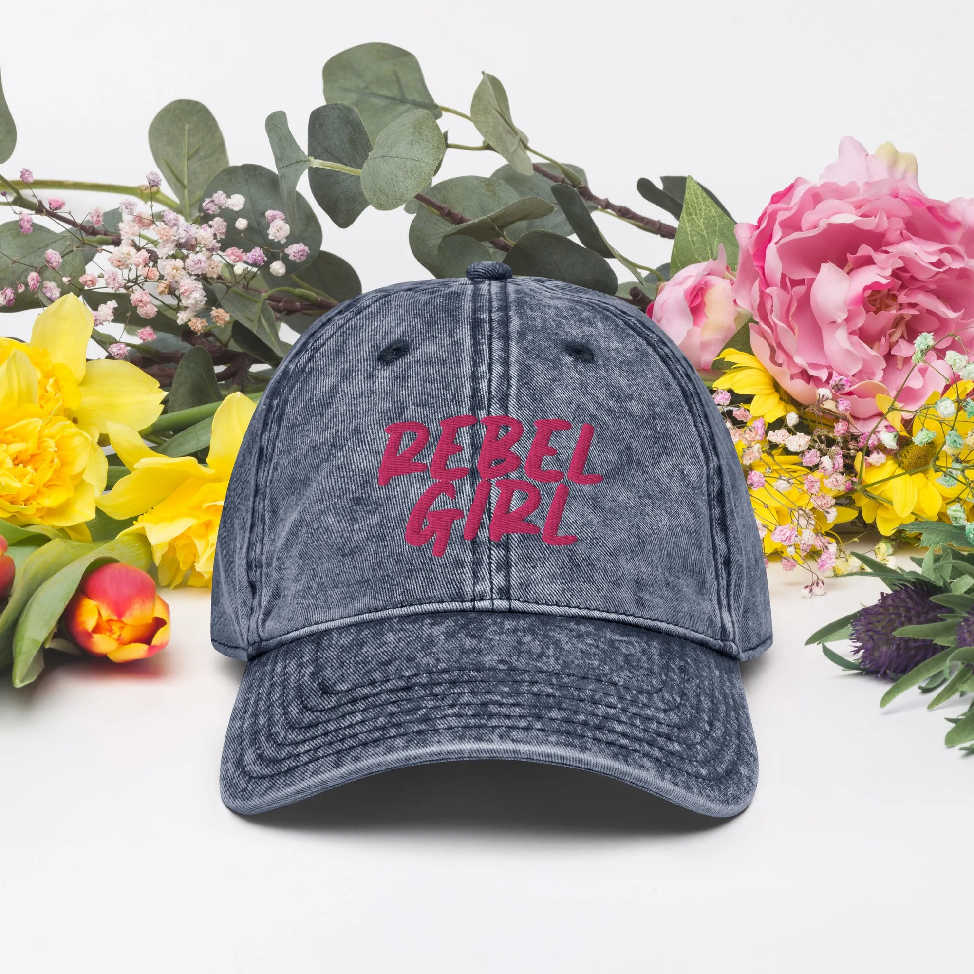 REBEL GIRL Vintage Cotton Baseball Hat