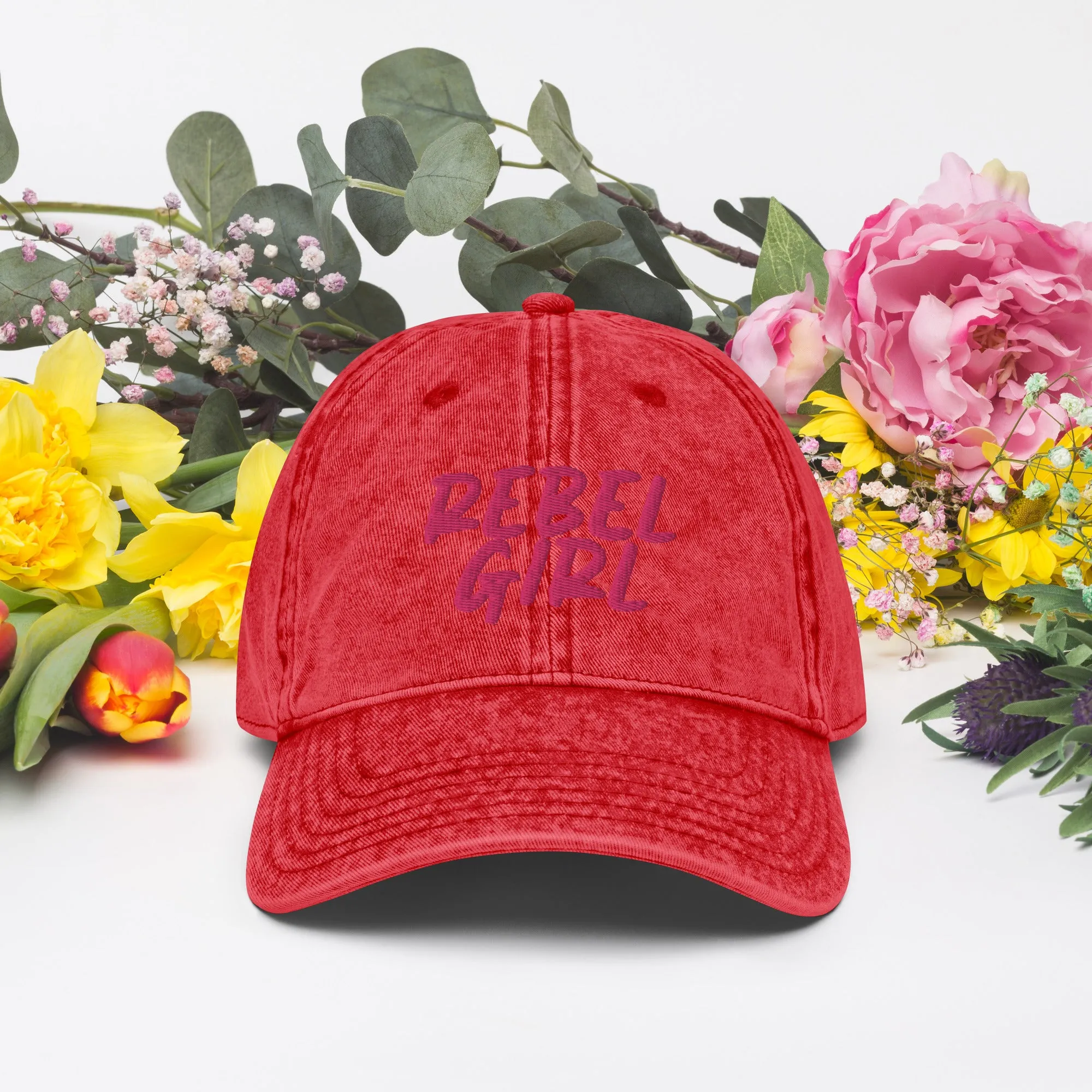 REBEL GIRL Vintage Cotton Baseball Hat