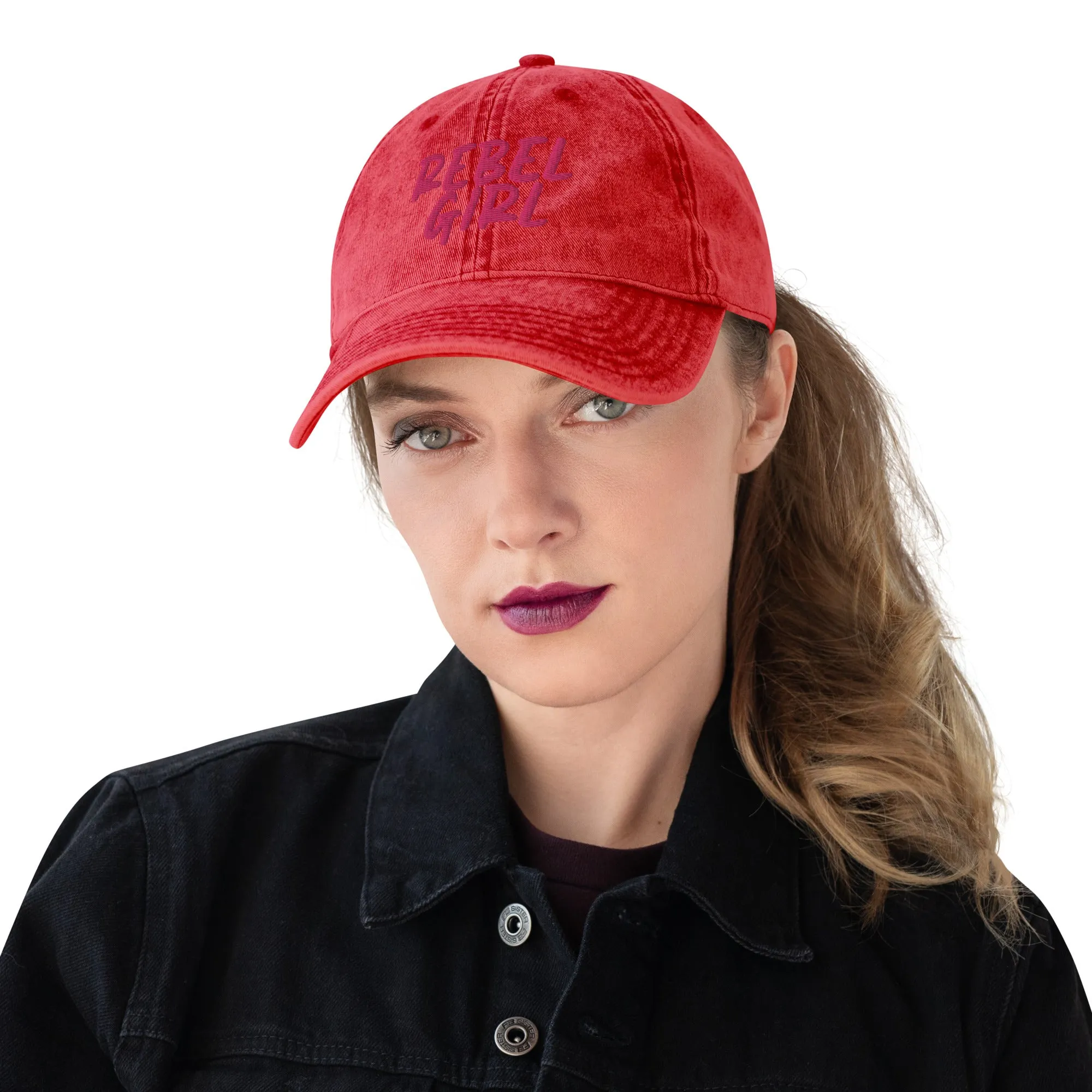 REBEL GIRL Vintage Cotton Baseball Hat