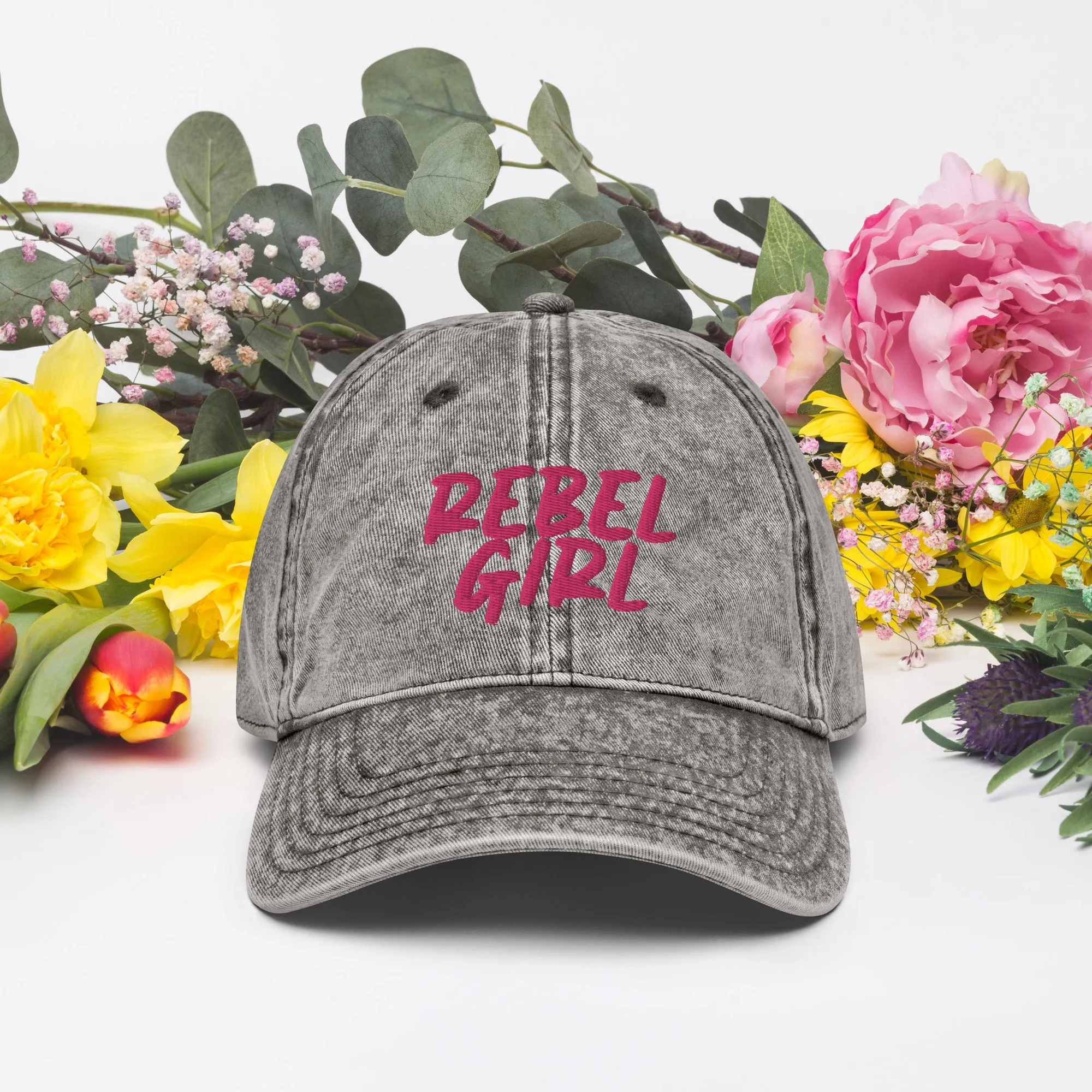 REBEL GIRL Vintage Cotton Baseball Hat