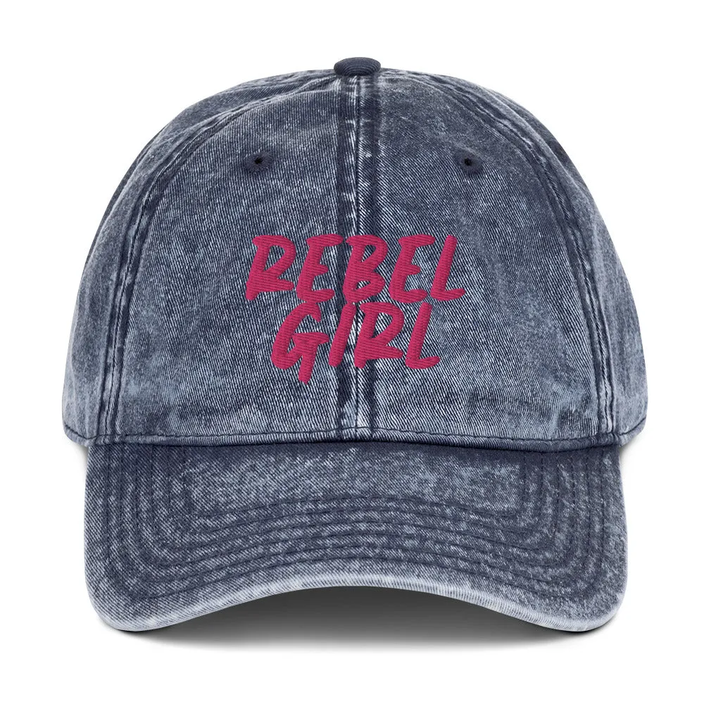 REBEL GIRL Vintage Cotton Baseball Hat