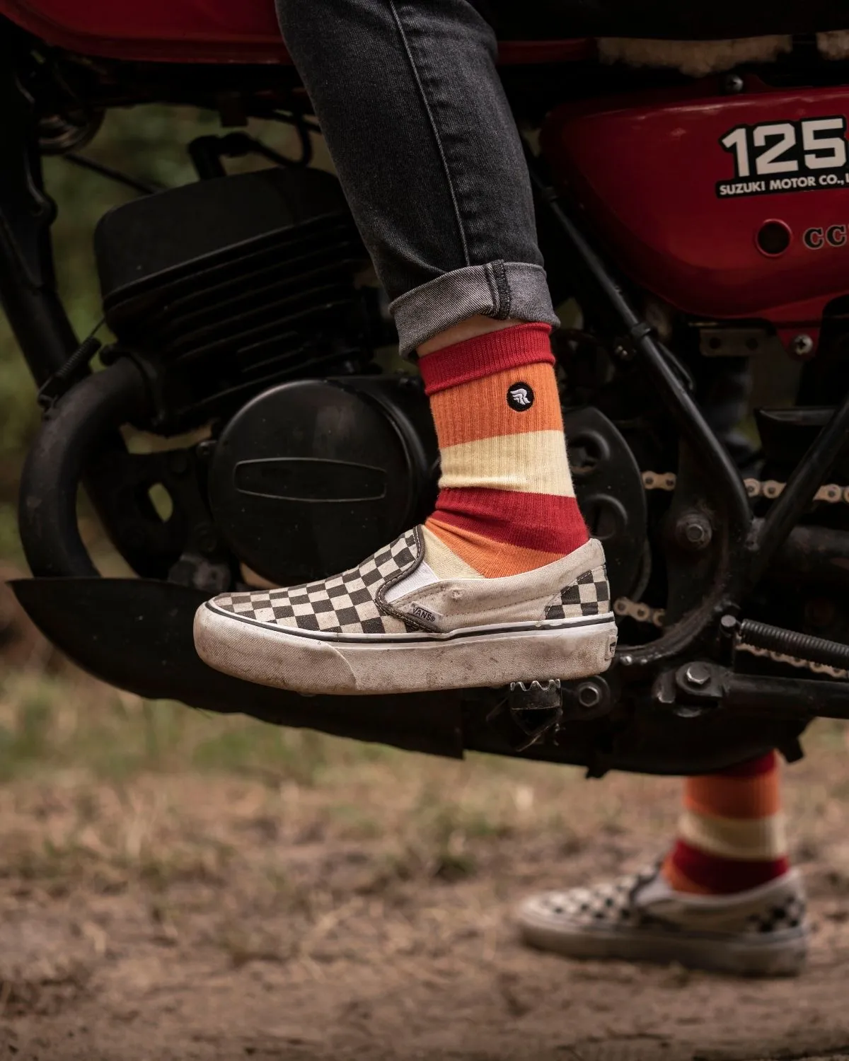 Red striped socks