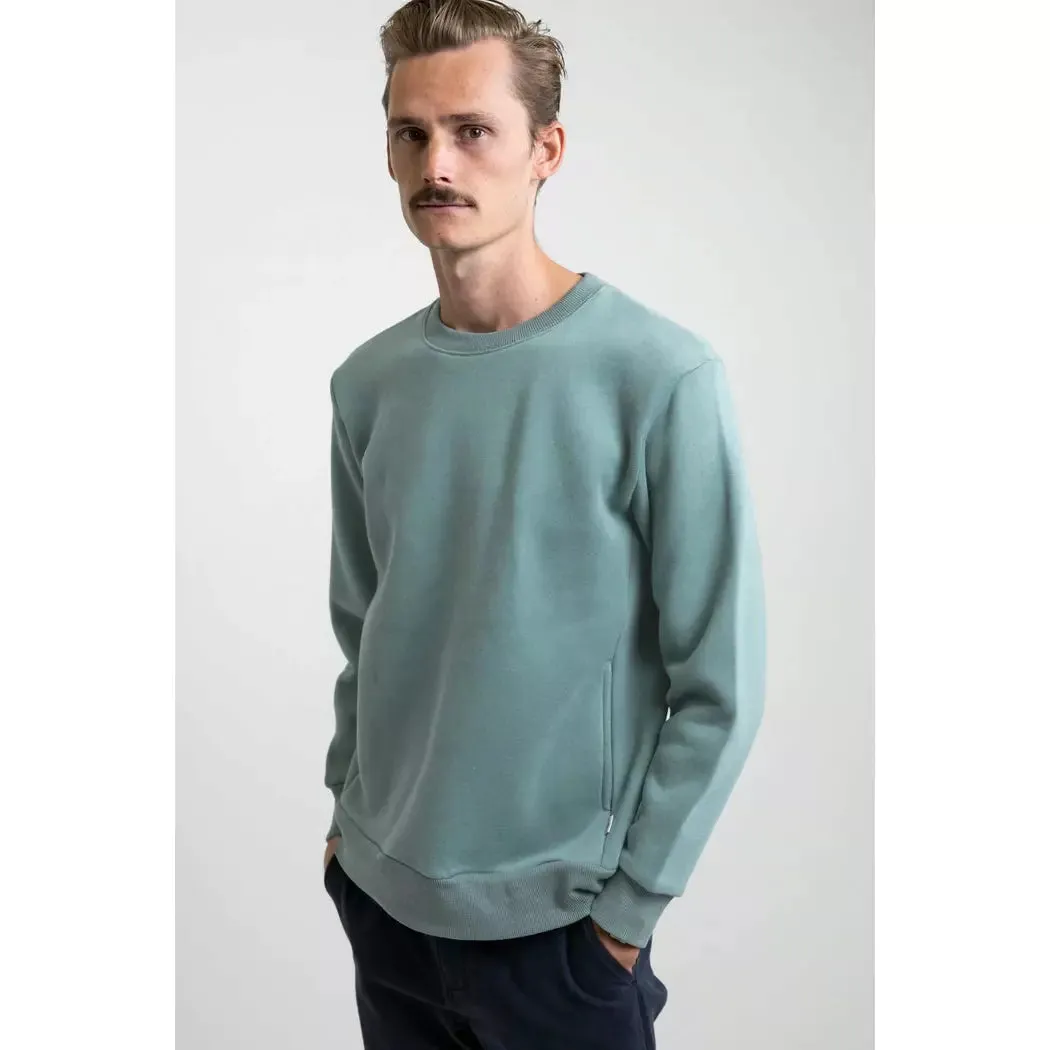 Rhythm Men's Classic Crew Neck Sweater - Eucalyptus