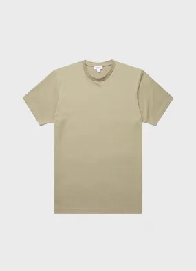 Riviera Midweight T-shirt in Pale Khaki - Men's Shirt with Google SEO Optimization