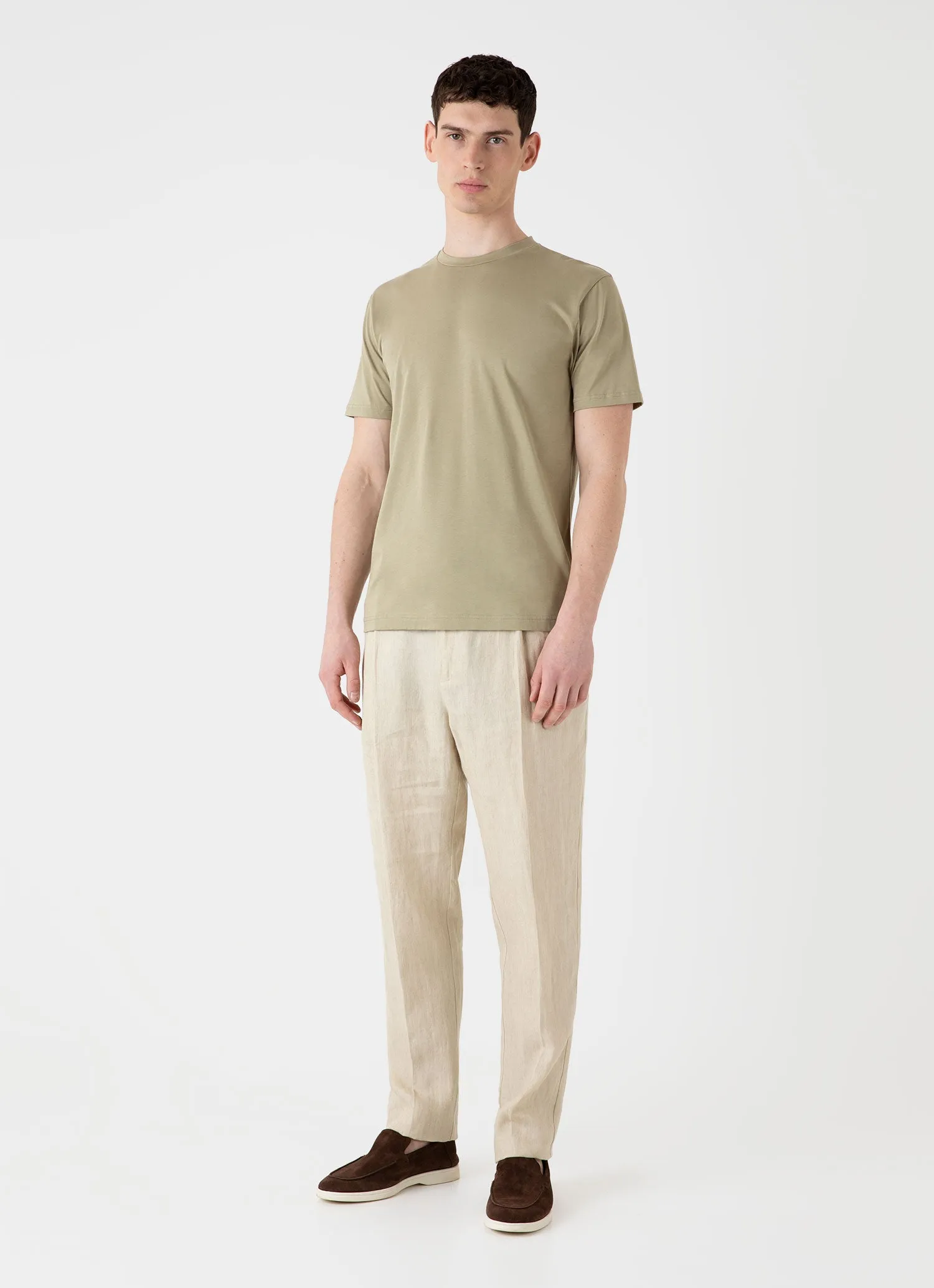 Riviera Midweight T-shirt in Pale Khaki - Men's Shirt with Google SEO Optimization