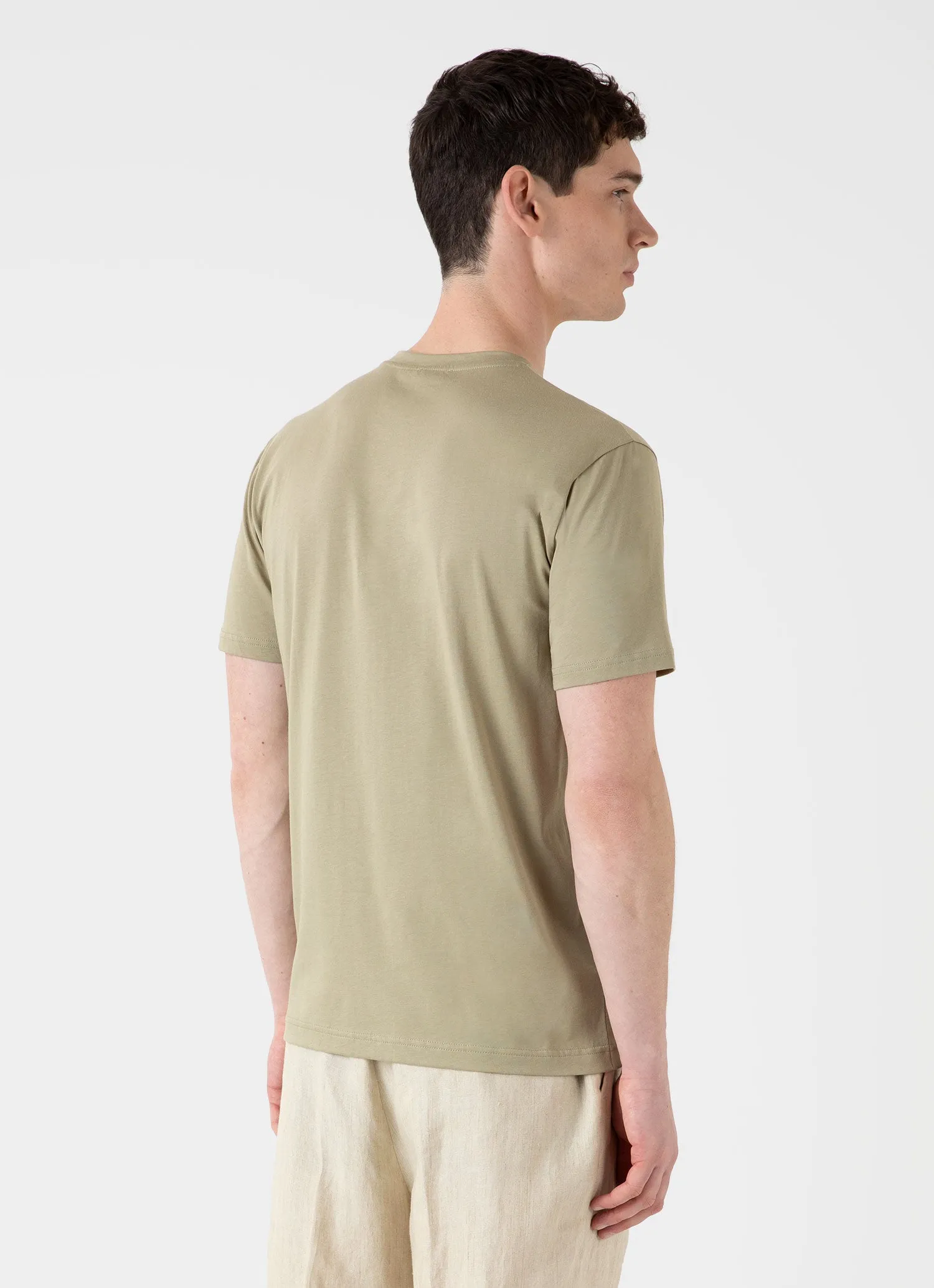 Riviera Midweight T-shirt in Pale Khaki - Men's Shirt with Google SEO Optimization