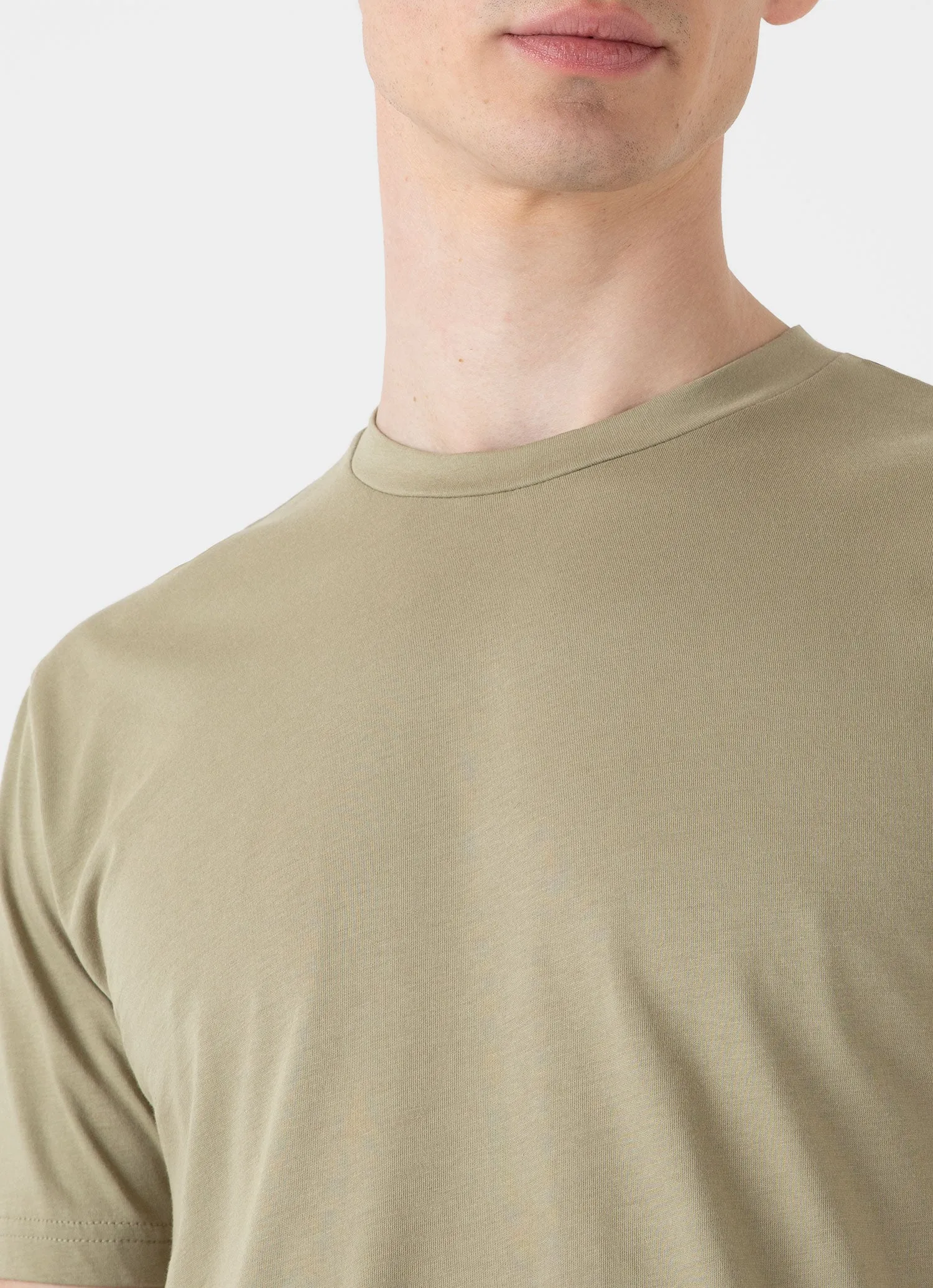 Riviera Midweight T-shirt in Pale Khaki - Men's Shirt with Google SEO Optimization