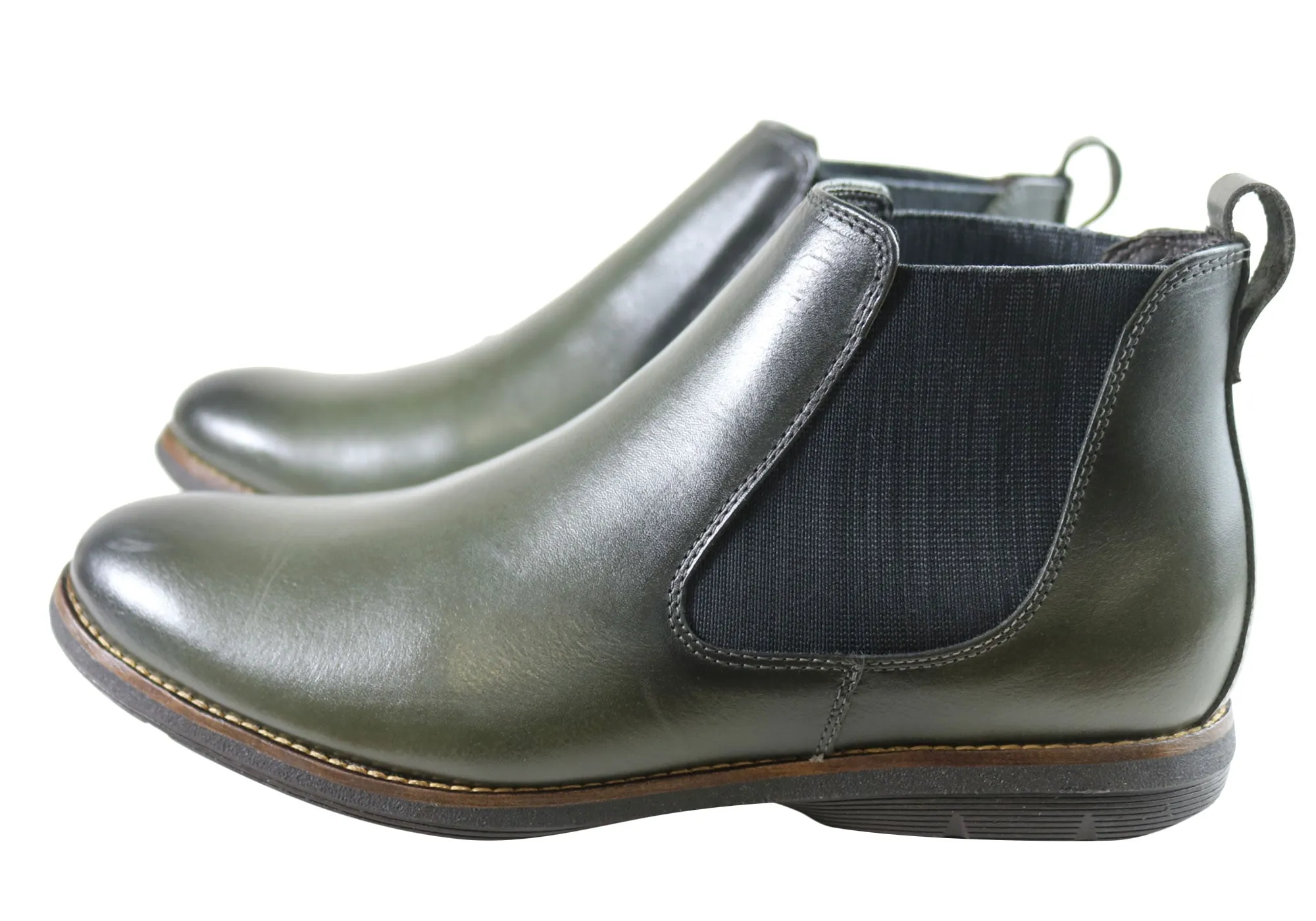 Savelli Hans Mens Comfort Leather Chelsea Dress Boots Made In Brazil