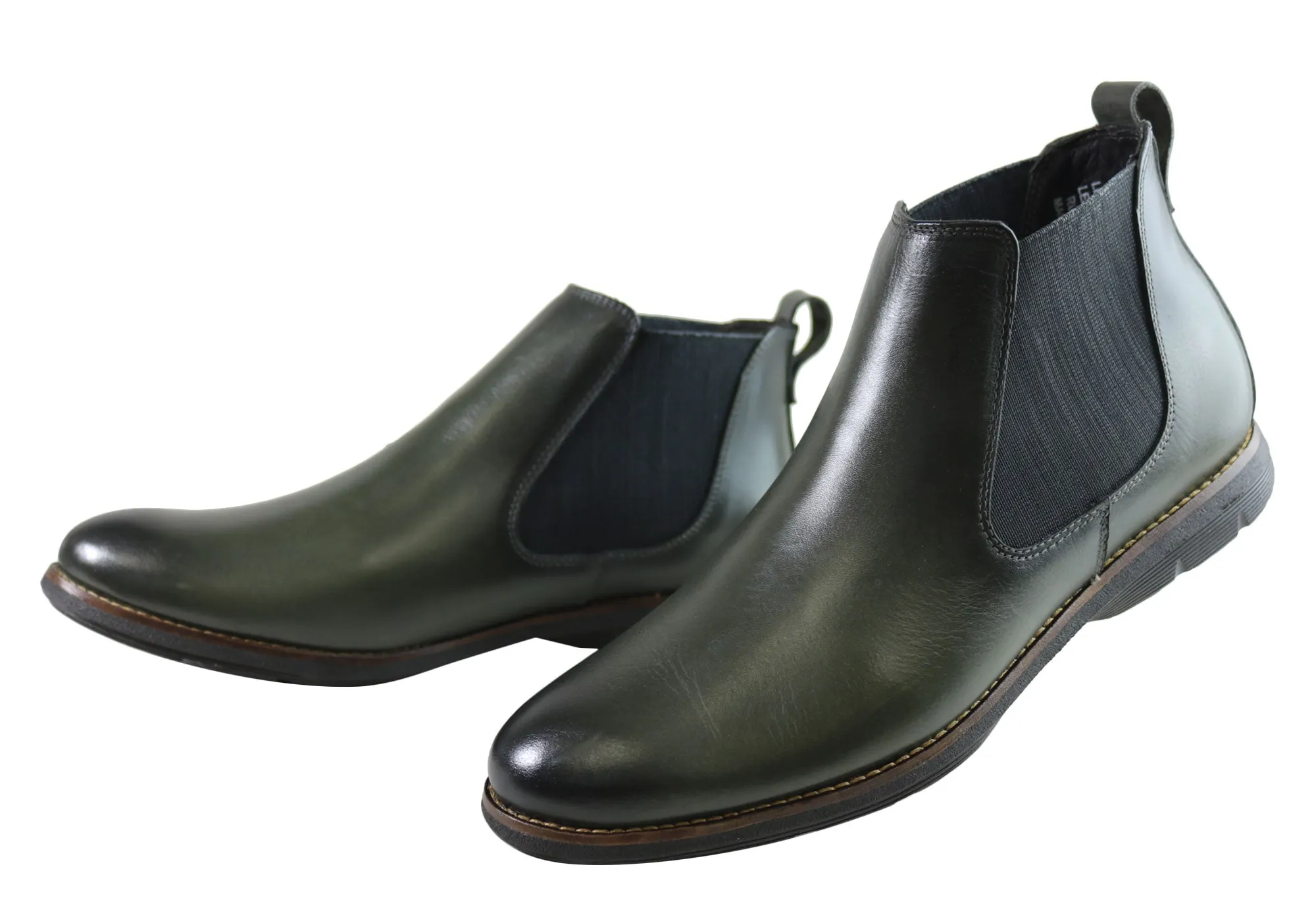 Savelli Hans Mens Comfort Leather Chelsea Dress Boots Made In Brazil