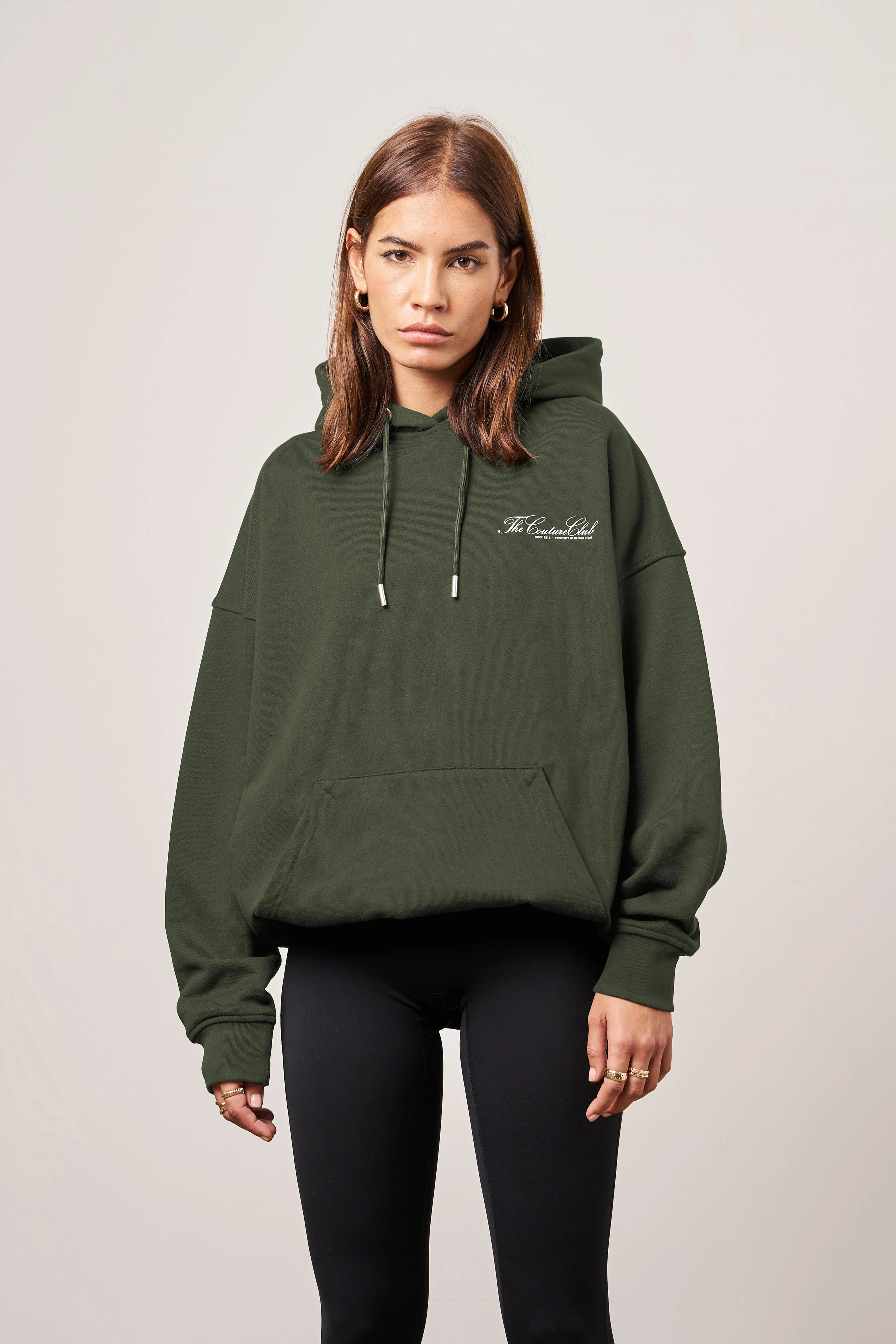 SCRIPT MULTI GRAPHIC HOODIE - KHAKI