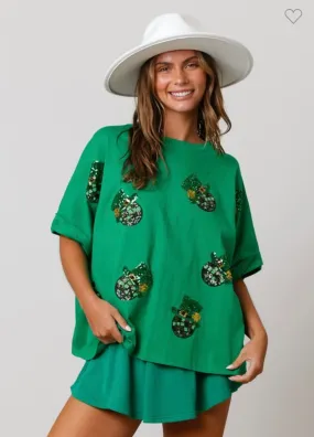 Shimmering St. Patrick's Day Sequin Top