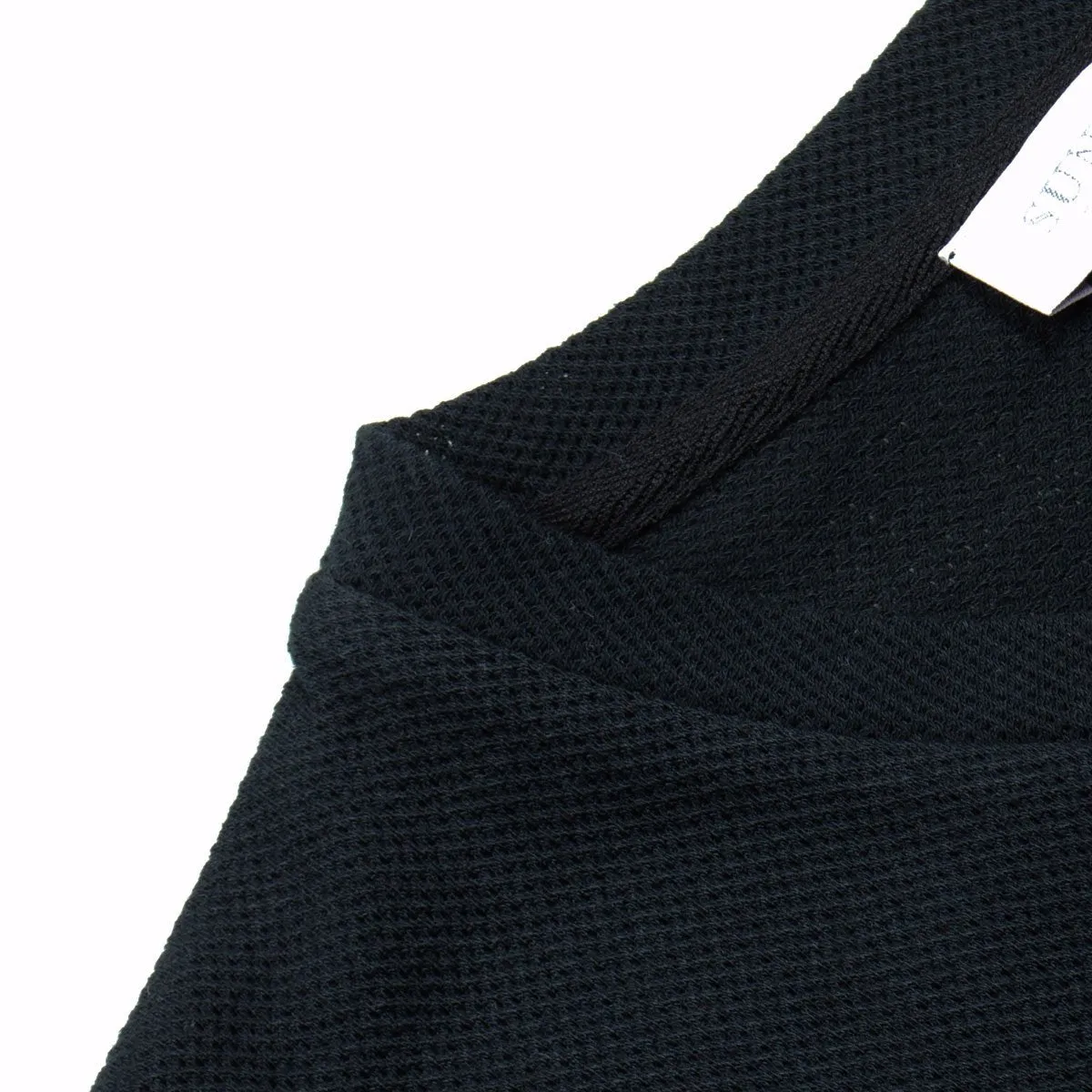 Short Sleeve Riviera Mesh Crew Neck T-shirt - Black | Sunspel