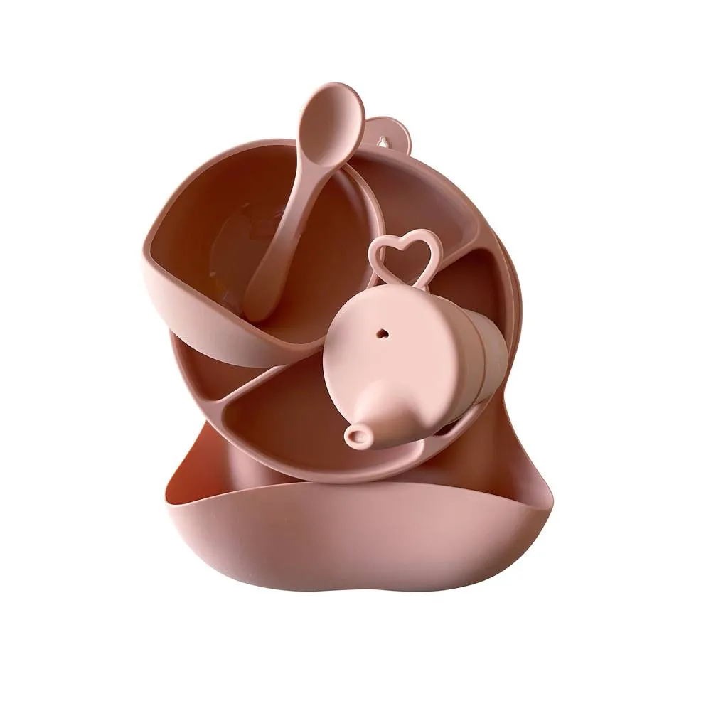 Silicone Baby Feeding Set - Brandy Rose: Baby Accessories