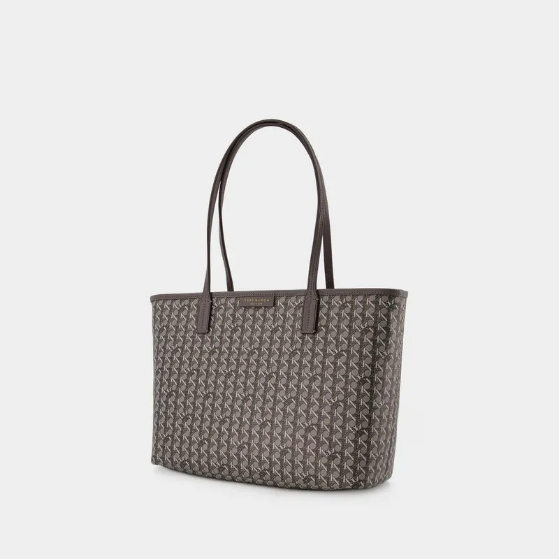 Small Zip Tote Hobo Bag - Tory Burch - Grey - Canva