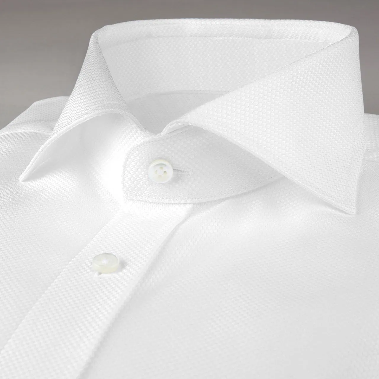 Stenstroms Textured Twill Shirt - White Shirt