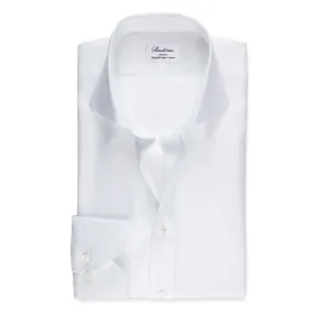 Stenstroms Textured Twill Shirt - White Shirt