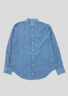 Steven Alan x Clare V Tux Shirt Blue Cream Stripe