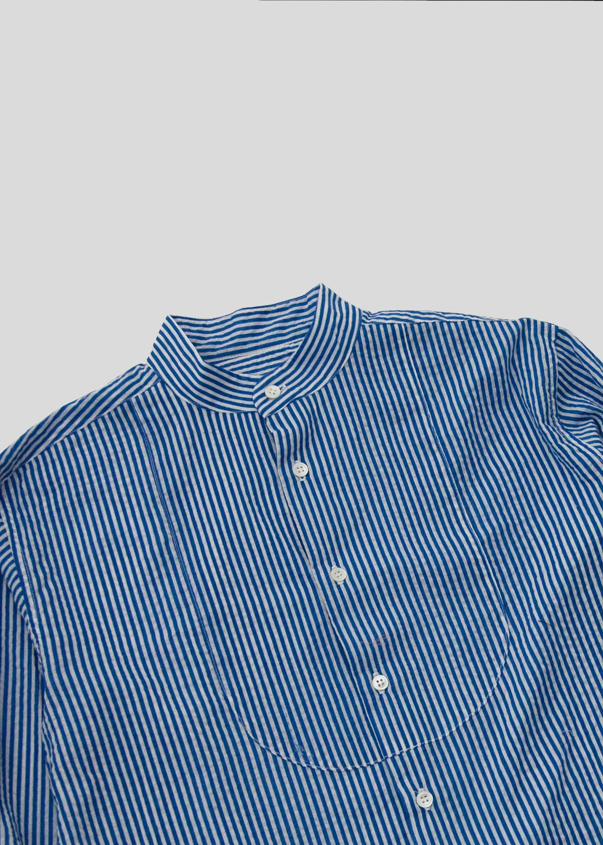 Steven Alan x Clare V Tux Shirt Blue Cream Stripe